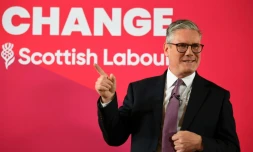 Le dirigeant travailliste britannique Keir Starmer au Greenock Arts Centre (nord-ouest de Glasgow), le 31 mai 2024