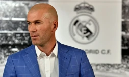 Zinedine Zidane le 4 janvier 2016 à Madrid après l'annonce de sa nomination d'entraîneur du Real Madrid