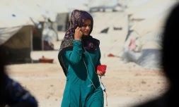 Une femme déplacée de Raqa dans le camp d'Aïn Issa, en Syrie, le 24 septembre 2017 