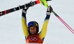 La Suédoise Frida Hansdotter médaille d'or du slalom des JO de Pyeongchang le 16 février 2018