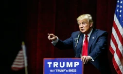 Donald Trump lors d'une rassemblement électoral à Bethpage, Long Island, New York le 6 avril 2016