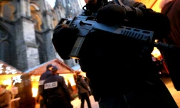 Policiers déployés sur le marché de Noël le 20 décembre 2016 à Strasbourg