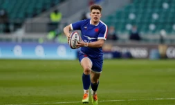 L'ouvreur du XV de France Matthieu Jalibert face à l'Angleterre, lors du tournoi des Six nations, le 13 mars 2021 à Twickenham