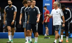 Les Français à l'entraînement à Moscou le 25 juin 2018 lors du Mondial