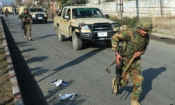 Des soldats afghans, le 13 janvier 2016 Ă Jalalabad