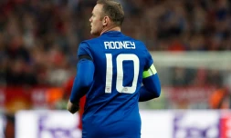 L'attaquant anglais de Manchester United Wayne Rooney lors de la finale de l'Europa League, le 24 mai 2017 à Solna, en banlieue de Stockholm