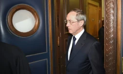 L'ancien secrétaire général de l'Elysée, Claude Guéant arrive au palais de justice, le 28 septembre  2015 à Paris