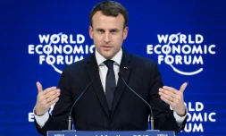 Emmanuel Macron à Davos en Suisse le 24 janvier 2018