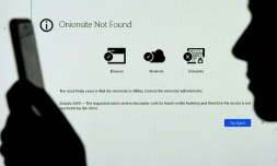 Un écran d'ordinateur montrant un site lié au rançongiciel ayant touché l'entreprise américaine Colonial Pipeline en mai 2021