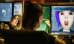 Une employée dans le studio d'animation Parovoz à Moscou, en février 2019