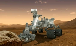 Image fournie par la Nasa le 1er août 2012, qui montre le robot Curiosity, chargé de découvrir des preuves de possibilité de vie sur Mars