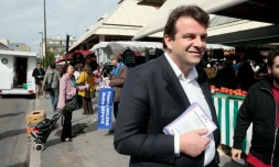 Thierry Solère en campagne électorale le 13 juin 202 à Boulogne-Billancourt 
