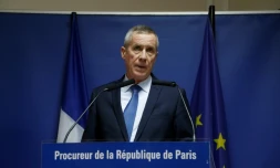 Le procureur de Paris François Molins lors d'une conférence de presse, le 26 mars 2018 à Paris