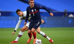 L'avant-centre des Bleus, Antoine Griezmann, lors du match contre le Portugal le 11 octobre 2020 au Stade de France 