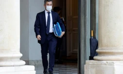 Le ministre de l'Intérieur Gérald Darmanin à la sortie de l'Elysée, le 20 octobre 2021 à Paris