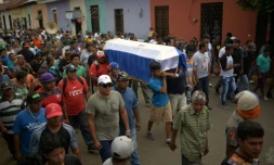 Les funérailles d'un étudiant tué par la police, le 16 juillet 2018 à Managua, au Nicaragua