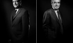 Montage réalisé le 25 novembre 2016 d'Alain Juppe (G), le 26 octobre  2016 et François Fillon (D), le 25 novembre 2016 à Paris