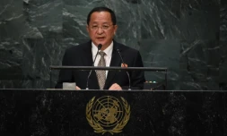 Le ministre nord-coréen des Affaires étrangÚres à l atribune de l'ONU à New York, le 23 septembre 2016