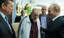 Fidel Castro en compagnie du président russe Vladimir Poutine, à La Havane, le 11 juillet 2014