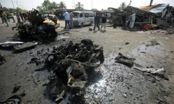 Le site d'une attaque suicide Ă  Bagdad, le 17 mai 2016