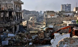 Des ruines dans le district al-Safa à Alep repris par les forces gouvernementales syriennes, le 7 décembre 2016