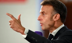 Le président de la République Emmanuel Macron à Mirecourt dans les Vosges, le 28 novembre 2025