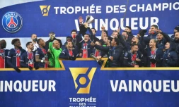 Les joueurs du Paris Saint-Germain, vainqueurs du Trophée des Champions face à Marseille (2-1), le 13 janvier 2021 à Lens