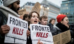 Manifestation pour la réouverture des frontières en Europe, le 4 mars 2020 devant le conseil européen à Bruxelles