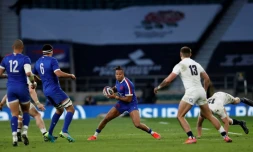 Le XV de France lors du crunch contre l'Angleterre en Six Nations Ă Twickenham, le 13 mars 2021