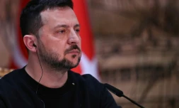 Le président ukrainien Volodymyr Zelensky à Istanbul, en Turquie, le 8 mars 2024