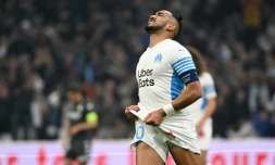 Le milieu de terrain marseillais Dimitri Payet, aprÚs une occasion manquée à domicile contre Monaco, en clÎture de la 27e journée de Ligue 1, le 6 mars 2022 au Stade Vélodrome