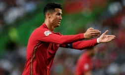 Cristiano Ronaldo avec l'équipe portugaise le 9 juin 2022 à Lisbonne, face à la République tchèque