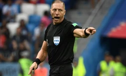 L'arbitre argentin Nestor Pitana lors du quart de finale du Mondial entre la France et l'Uruguay, le 6 juillet 2018 à Nijni Novgorod  