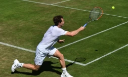 Andy Murray lors d'une séance d'entraînement à Wimbledon, le 2 juilltet 2017