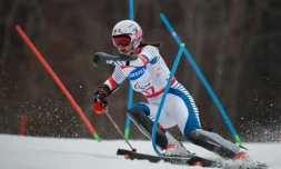 Marie Bochet lors du slalom debout, à Jeongseon, le 18 mars 2018