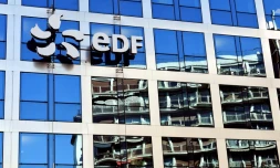 Le logo d'EDF sur le siège parisien de l'entreprise, le 15 février 2019