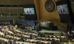 Le hall de l'Assemblée générale des Nations Unies, à New York