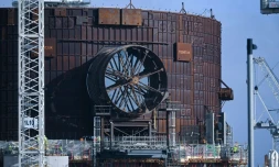 Le chantier de construction des réacteurs nucléaires de la centrale à Hinkley Point C, à Bridgwater (Angleterre), le 7 avril 2022