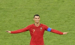 L'attaquant du Portugal Cristiano Ronaldo lors du match face à l'Iran au Mondial, le 25 juin 2018 à Saransk