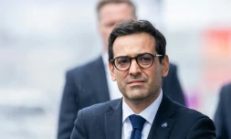 Le vice-président de la Commission européenne Stéphane Séjourné, à Stuttgart le 26 novembre 2025, en Allemagne