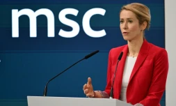 La cheffe de la diplomatie européenne, Kaja Kallas, le 15 février 2026 lors de la Conférence de Munich sur la sécurité