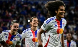 Wendie Renard, autrice du 3e but de Lyon face au PSG, en finale de la Première ligue, le 16 mai 2025 à Décines-Charpieu
