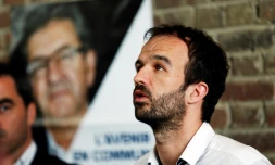 Manuel Bompard, directeur de campagne de Jean-Luc Mélenchon, le 29 mars 2017 au Havre