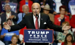 L'ex-maire de New York Rudy Giuliani, fidèle soutien de Donald Trump, le 13 octobre 2016 lors d'un meeting de campagne dans l'Ohio