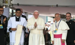 Le pape François, le 10 septembre 2017 à Carthagène (Colombie 