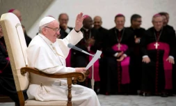 Le pape François durant son audience hebdomadaire, au Vatican, le 15 février 2017