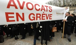 Des avocats en grĂšve, le 22 mars 2018 Ă Montpellier