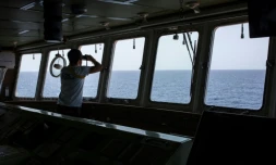 Le navire de l'ONG "SOS Méditerranée" dédié aux sauvetage de migrants, le 11 août 2017 au large des côtes libyennes  