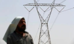 Ligne à haute tension prÚs de Hilla, dans le centre de l'Irak, le 10 août 2025