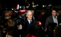 Le travailliste Jonas Gahr Støre se rend à la soirée électorale de son parti à Oslo avant le résultat des législatives le 13 septembre 2021
